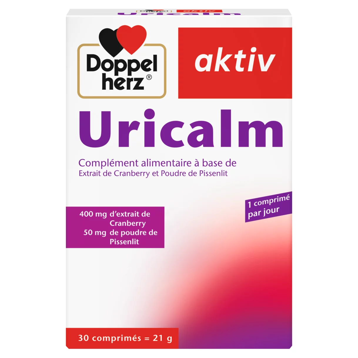 Illustration of the product packaging Doppelherz aktiv Uricalm front view